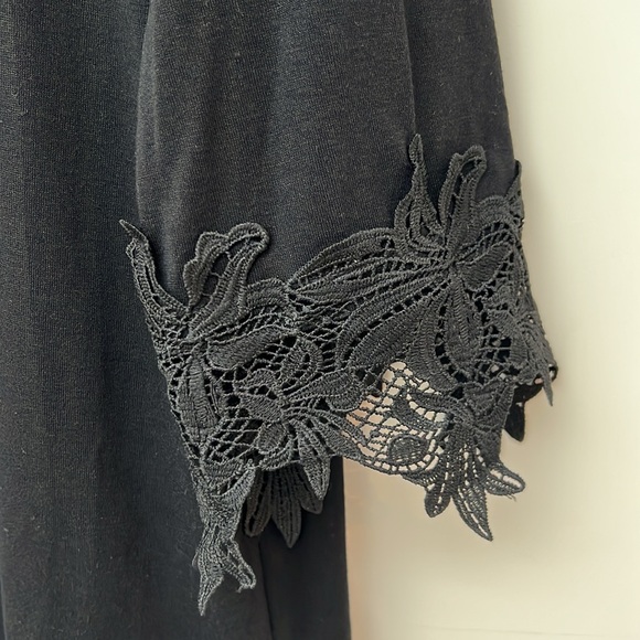 KISMET | Black open cardigan with lace detail - Picture 9 of 9